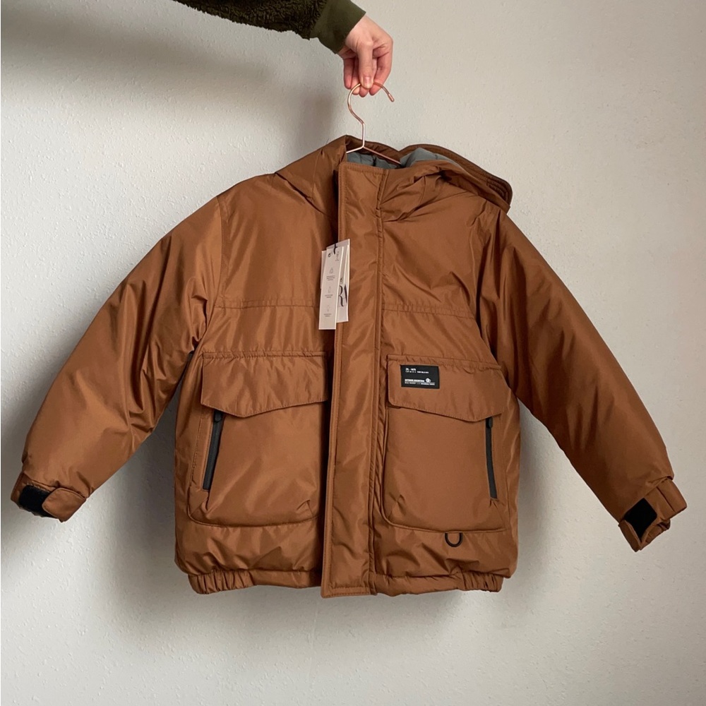 Zara Kids NEW unisex brown puffer jacket size 6